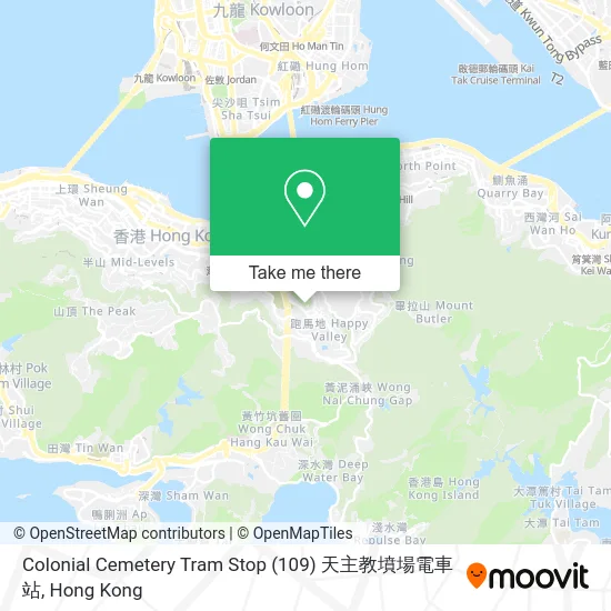 Colonial Cemetery Tram Stop (109) 天主教墳場電車站 map