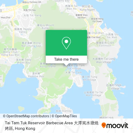 Tai Tam Tuk Reservoir Barbecue Area 大潭篤水塘燒烤區 map
