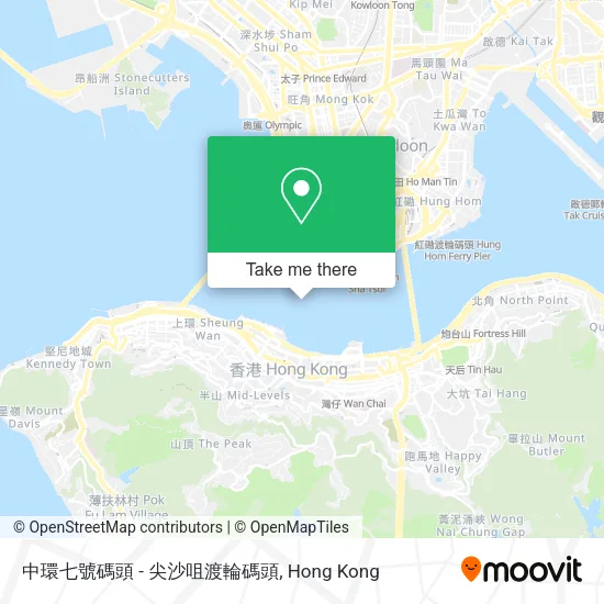 中環七號碼頭 - 尖沙咀渡輪碼頭 map