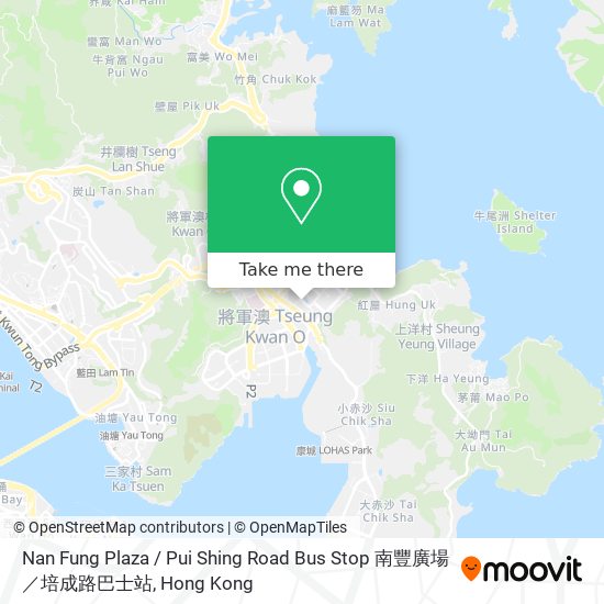 Nan Fung Plaza / Pui Shing Road Bus Stop 南豐廣場／培成路巴士站地圖