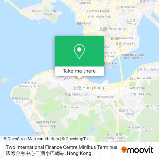Two International Finance Centre Minibus Terminus 國際金融中心二期小巴總站 map
