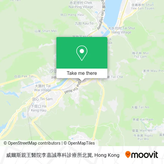 威爾斯親王醫院李嘉誠專科診療所北翼地圖