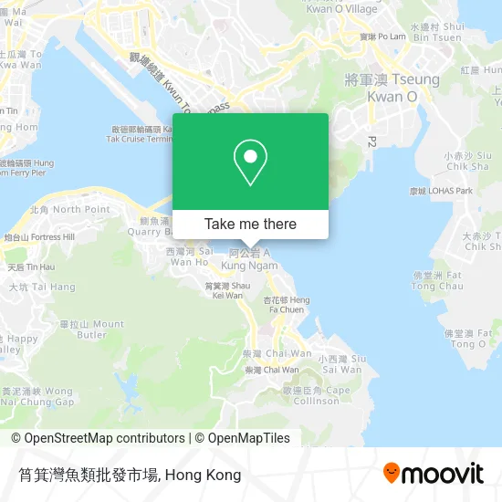 筲箕灣魚類批發市場 map