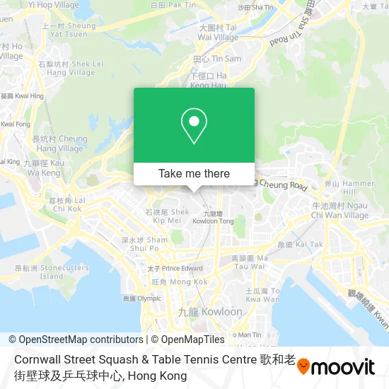 Cornwall Street Squash & Table Tennis Centre 歌和老街壁球及乒乓球中心地圖