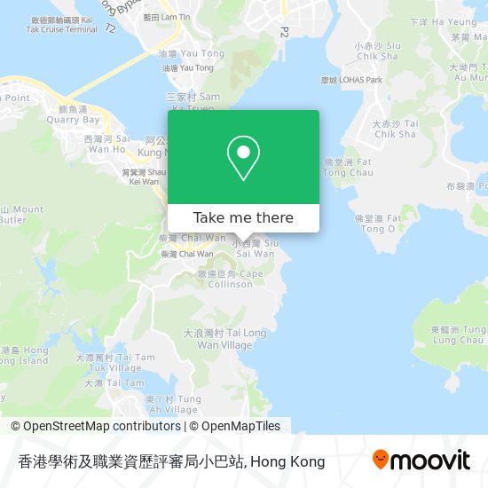 香港學術及職業資歷評審局小巴站 map