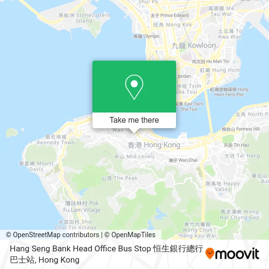 Hang Seng Bank Head Office Bus Stop 恒生銀行總行巴士站地圖