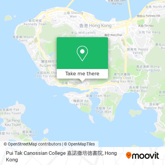 Pui Tak Canossian College 嘉諾撒培德書院 map
