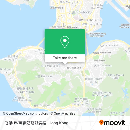 香港JW萬豪酒店暨奕居地圖