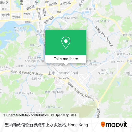 聖約翰救傷會新界總部上水救護站地圖