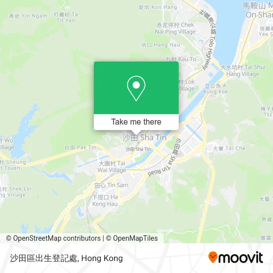 沙田區出生登記處地圖