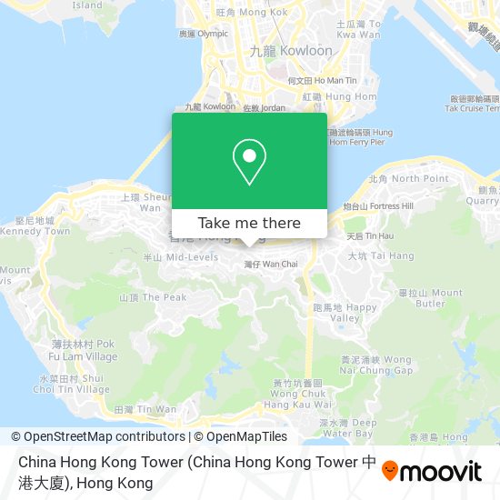 China Hong Kong Tower map