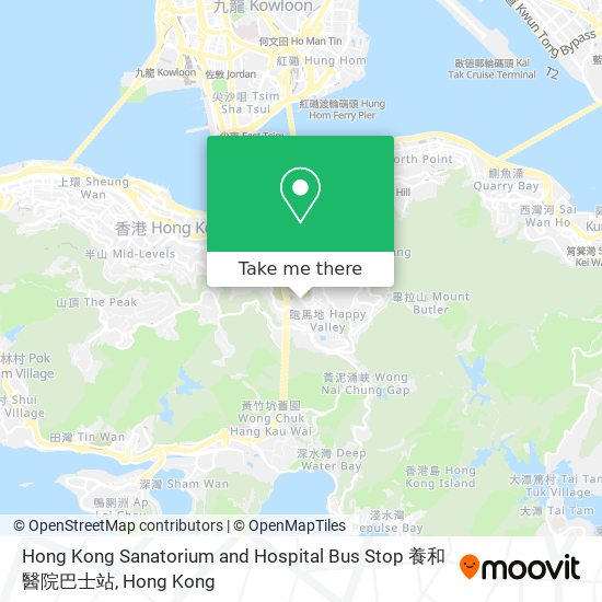 Hong Kong Sanatorium and Hospital Bus Stop 養和醫院巴士站 map