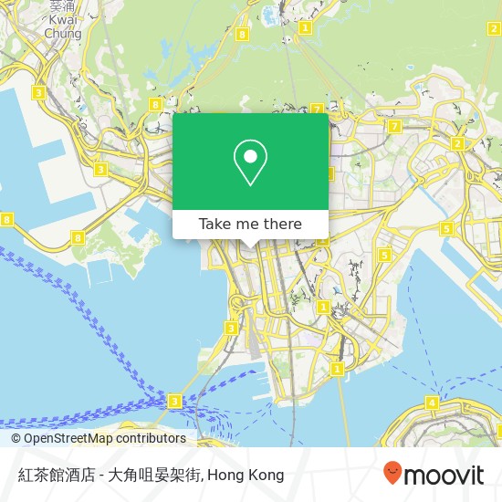 紅茶館酒店 - 大角咀晏架街地圖