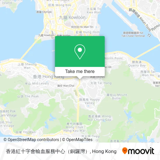 香港紅十字會輸血服務中心（銅鑼灣）地圖