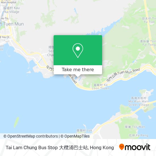 Tai Lam Chung Bus Stop 大欖涌巴士站 map