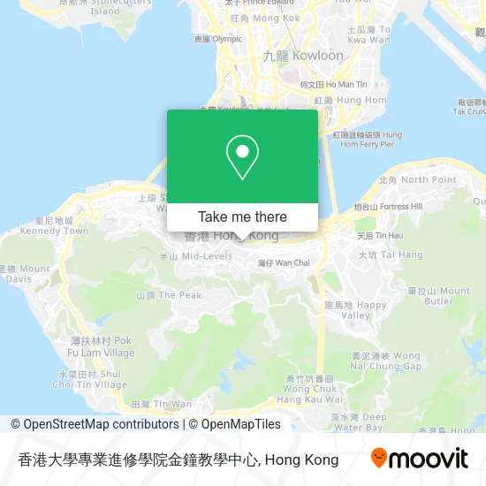 香港大學專業進修學院金鐘教學中心地圖