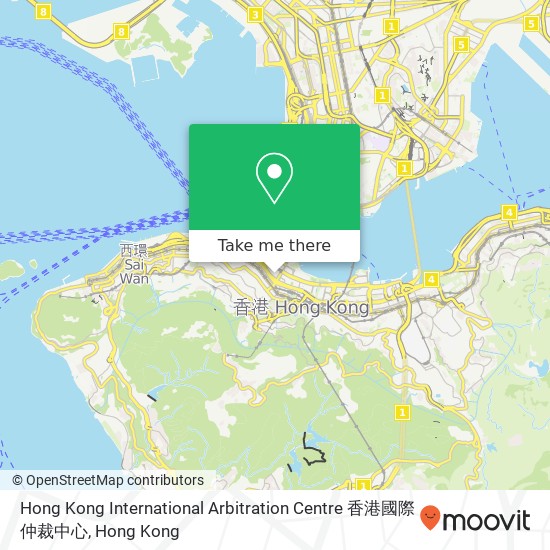 Hong Kong International Arbitration Centre 香港國際仲裁中心地圖