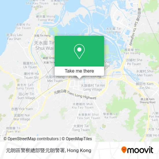 元朗區警察總部暨元朗警署地圖