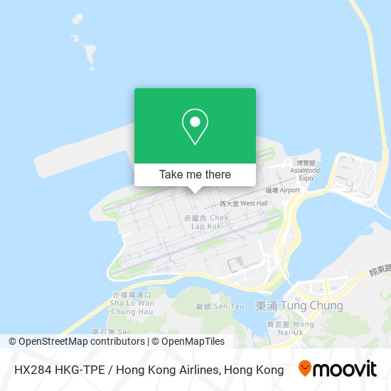 HX284 HKG-TPE / Hong Kong Airlines map