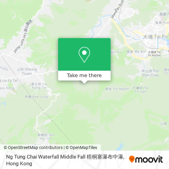Ng Tung Chai Waterfall Middle Fall 梧桐寨瀑布中瀑地圖