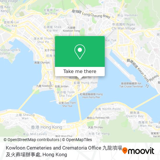 Kowloon Cemeteries and Crematoria Office 九龍墳場及火葬場辦事處 map