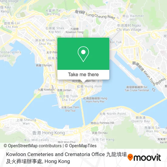 Kowloon Cemeteries and Crematoria Office 九龍墳場及火葬場辦事處地圖