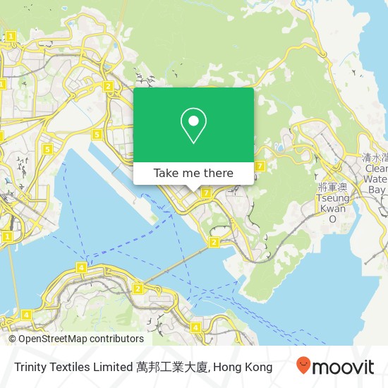 Trinity Textiles Limited 萬邦工業大廈地圖