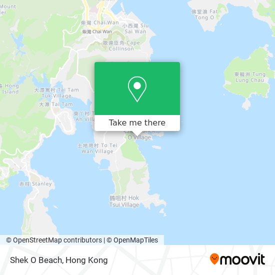 Shek O Beach map