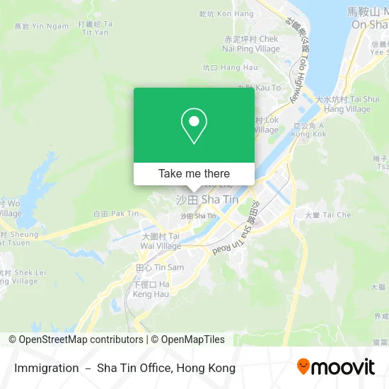 Immigration － Sha Tin Office map