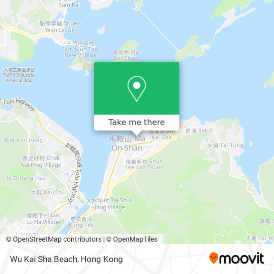 Wu Kai Sha Beach map