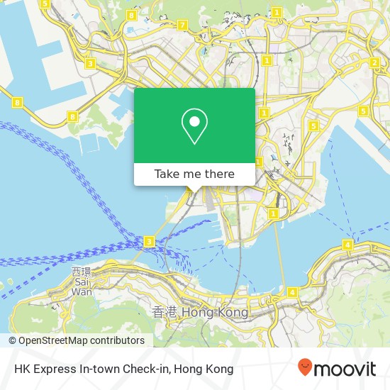 HK Express In-town Check-in map