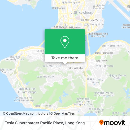 Tesla Supercharger Pacific Place map