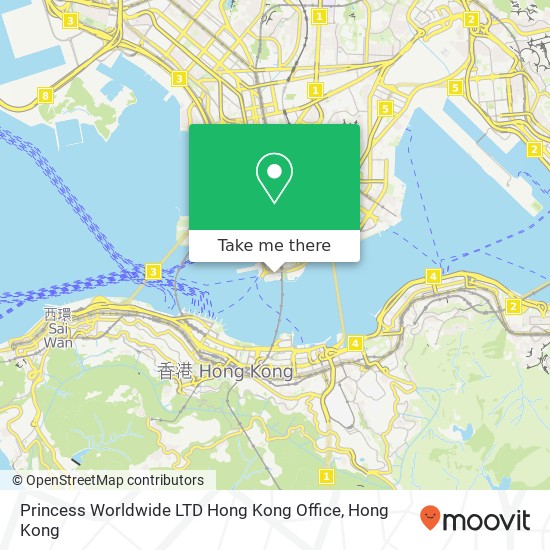 Princess Worldwide LTD Hong Kong Office map