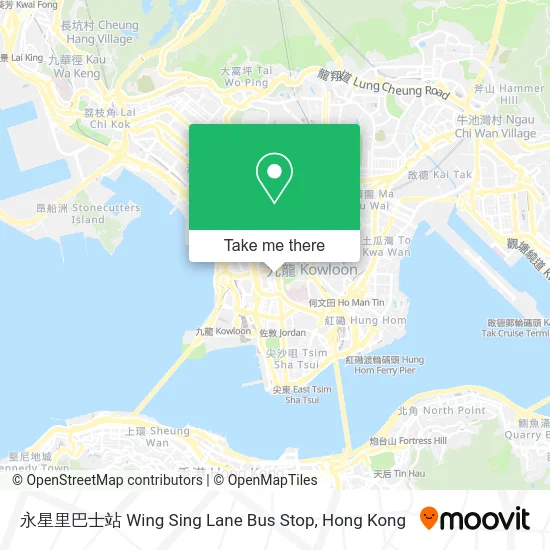 永星里巴士站 Wing Sing Lane Bus Stop map