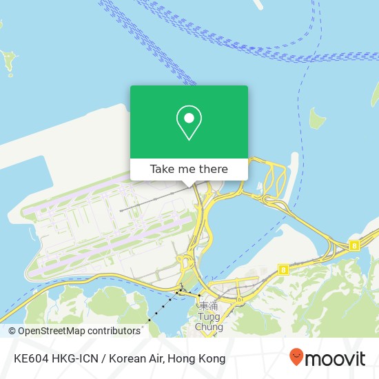 KE604 HKG-ICN / Korean Air map