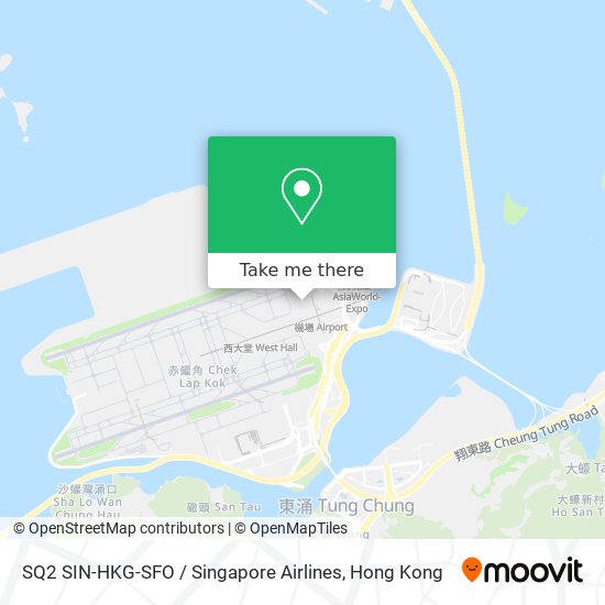 SQ2 SIN-HKG-SFO / Singapore Airlines map