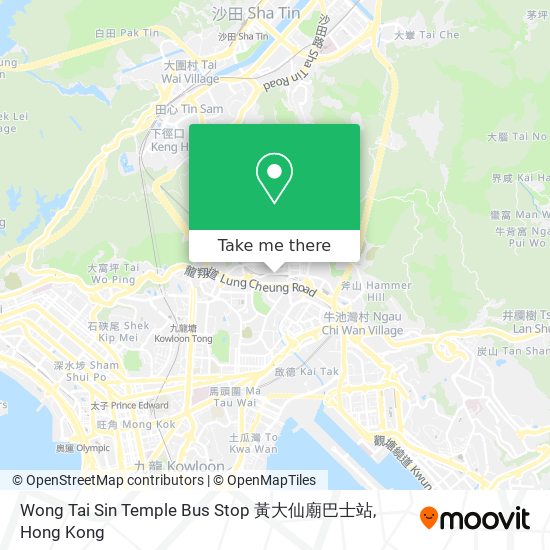 Wong Tai Sin Temple Bus Stop 黃大仙廟巴士站 map