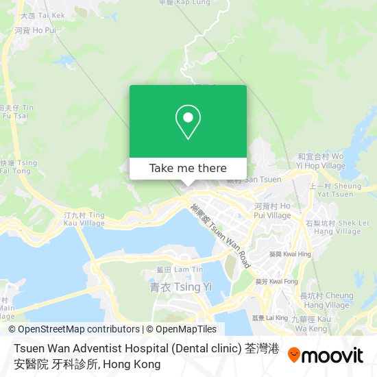 Tsuen Wan Adventist Hospital (Dental clinic) 荃灣港安醫院 牙科診所 map
