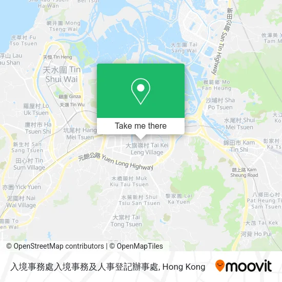 入境事務處入境事務及人事登記辦事處地圖