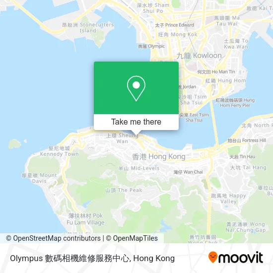 Olympus 數碼相機維修服務中心地圖