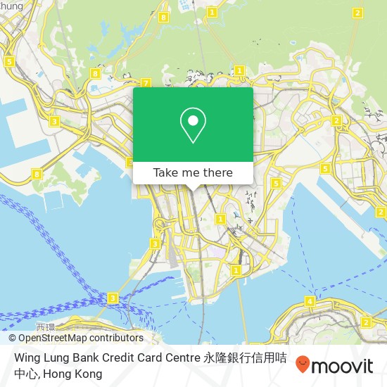Wing Lung Bank Credit Card Centre 永隆銀行信用咭中心地圖