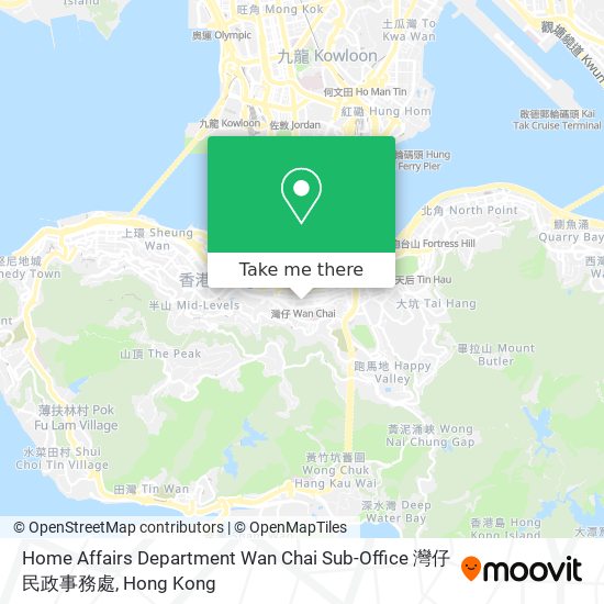 Home Affairs Department Wan Chai Sub-Office 灣仔民政事務處 map