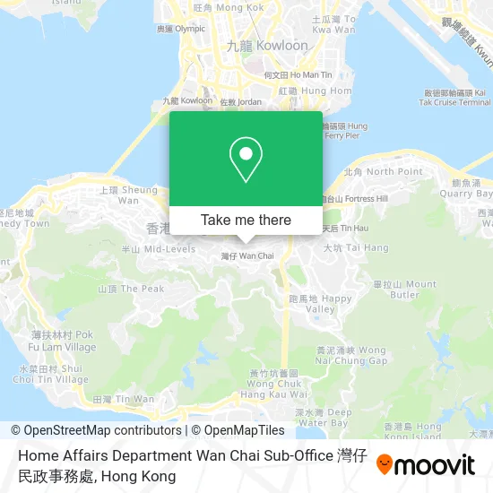 Home Affairs Department Wan Chai Sub-Office 灣仔民政事務處 map