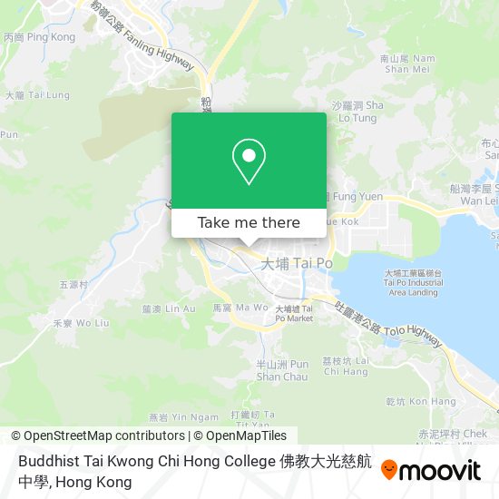 Buddhist Tai Kwong Chi Hong College 佛教大光慈航中學 map