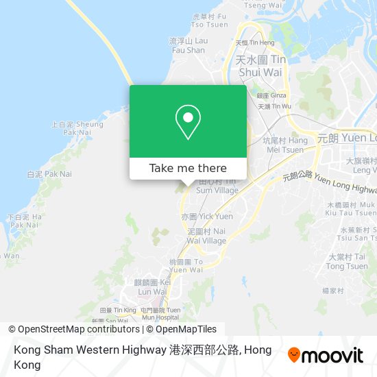 Kong Sham Western Highway 港深西部公路 map