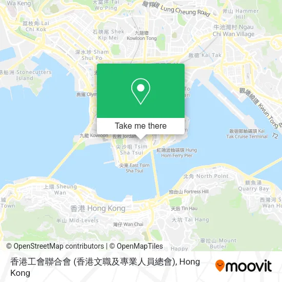 香港工會聯合會 (香港文職及專業人員總會)地圖