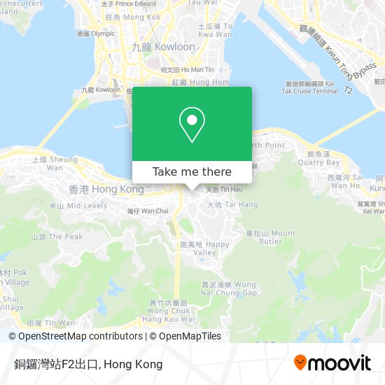 銅鑼灣站F2出口 map