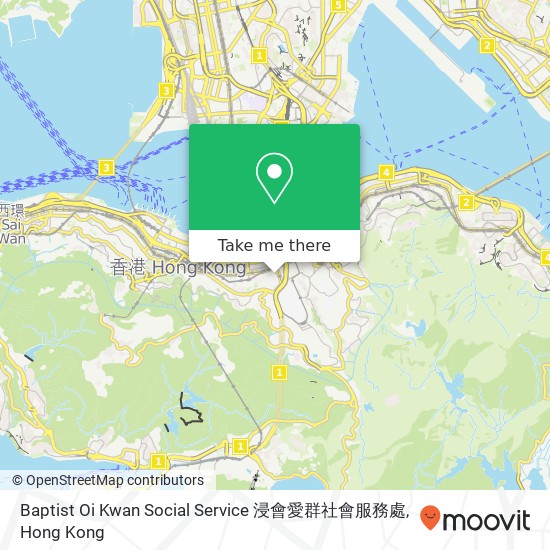 Baptist Oi Kwan Social Service 浸會愛群社會服務處地圖