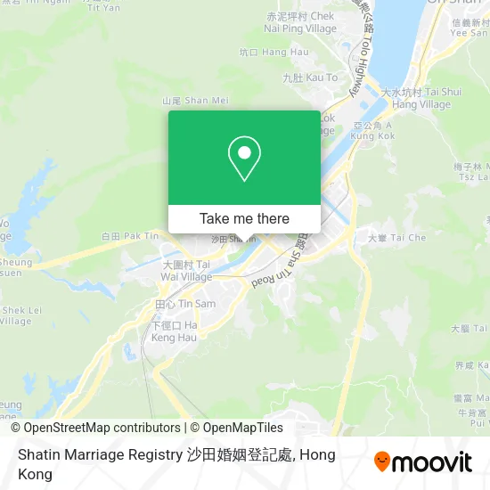 Shatin Marriage Registry 沙田婚姻登記處地圖