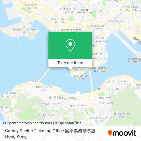 Cathay Pacific Ticketing Office 國泰票務辦事處地圖